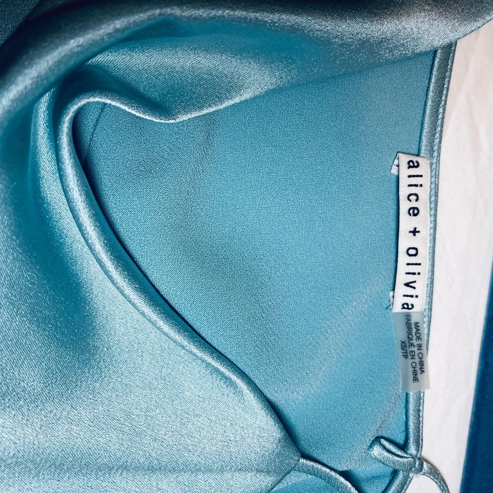 Alice + Olivia Sky Blue Satin Top - Picture 7 of 7